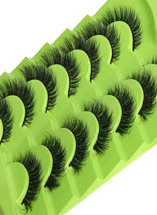 kmilro Mink Lashes Wispy False Eyelashes 3D Volume Strip Lashes 15mm Cat Eye Faux Mink Lashes 7 Pairs Fake Eyelash Multipack, by Kmilro - Image 1